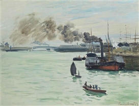 VUE D'UN PORT by Claude Monet